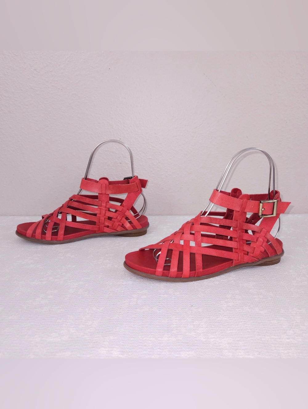 New! ANTELOPE Rachel Gladiator Sandals Caged Leather Flats